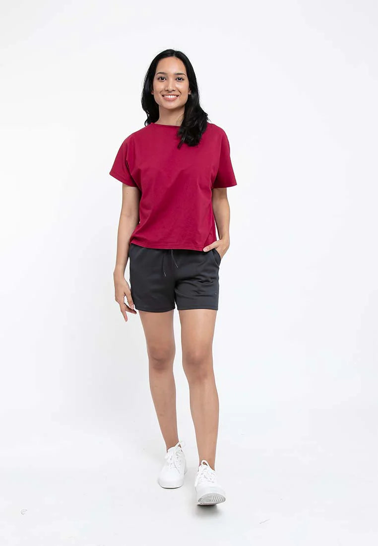 Forest Ladies Plain Shorts Elastic Roman Short Pants Women | Seluar Pendek Perempuan - 860146