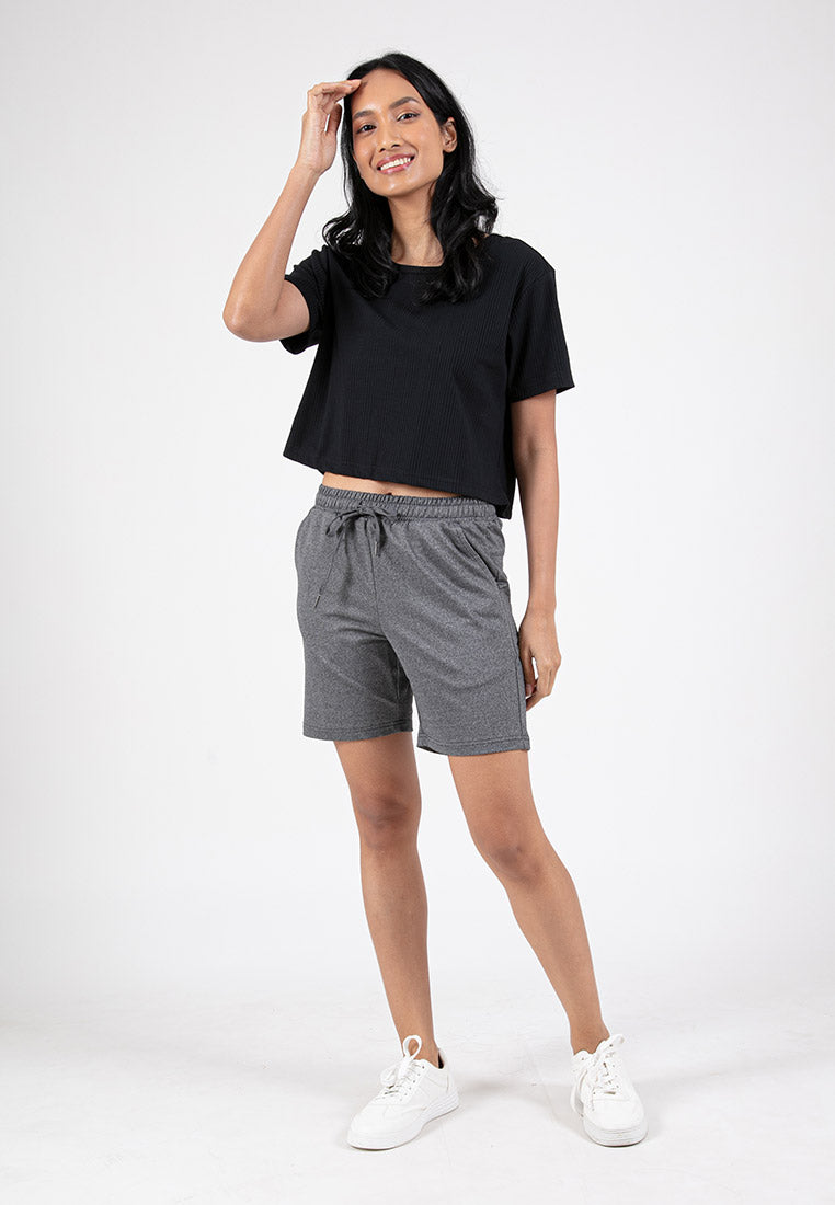 Forest Ladies Casual Polyester Elastic Waist Women Casual Shorts | Seluar Pendek Perempuan - 870145