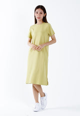 Forest Ladies Cotton Interlock Round Neck T-Shirt Dress Women Casual Short Sleeve Dress - 880010