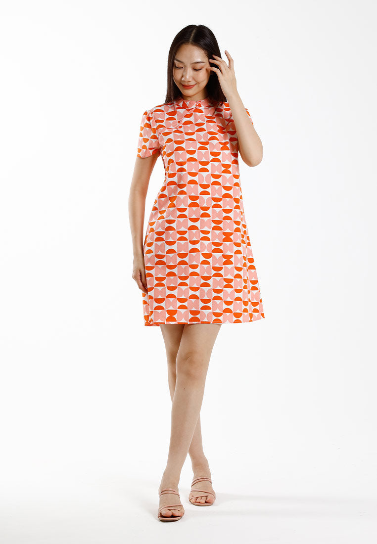 Forest Mandarin Collar Printed Ladies Cheongsam Top | CNY 2025 Family Wear - 885108