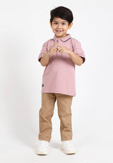 Forest Kids Soft-Touch Silky Cotton Slim Fit Mercerized Look Knitted Polo Tee | Baju T Shirt Budak Lelaki - FK20103