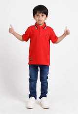 Forest Kids Premium Weight Cotton Stretchable Polo T Shirt Collar Tee | Baju T Shirt Budak Lelaki - FK20112