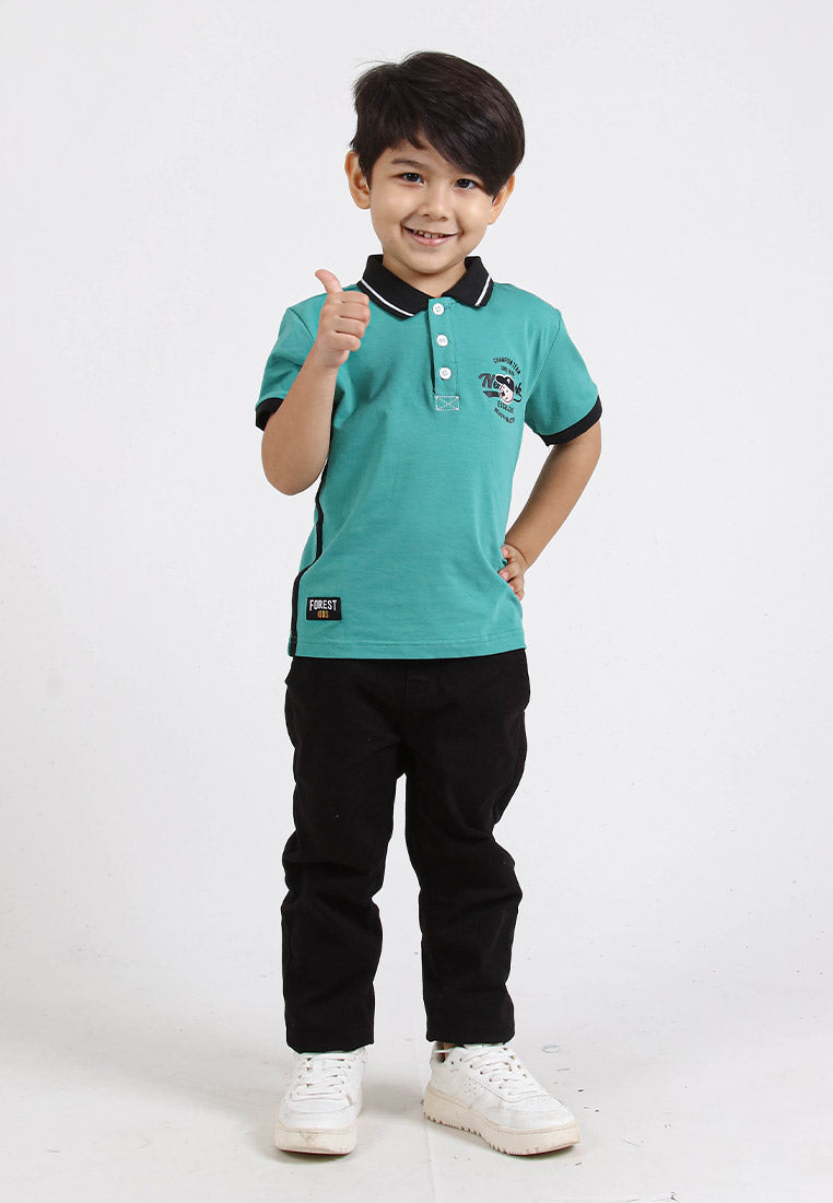 Forest Kids Stretchable Polo T Shirt Boy Kids Collar Tee | Baju Polo T Shirt Budak Lelaki - FK20124