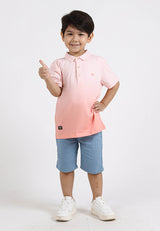 Forest Kids Stretchable Polo T Shirt Gradient Print Collar Tee | Baju T Shirt Budak Lelaki - FK20161