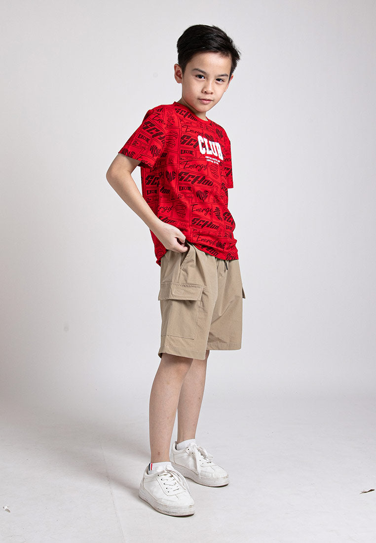 Forest Kids Stretchable Cotton  3D Fonts Effects Round Neck Tee | Baju T Shirt Budak Lelaki - FK20234
