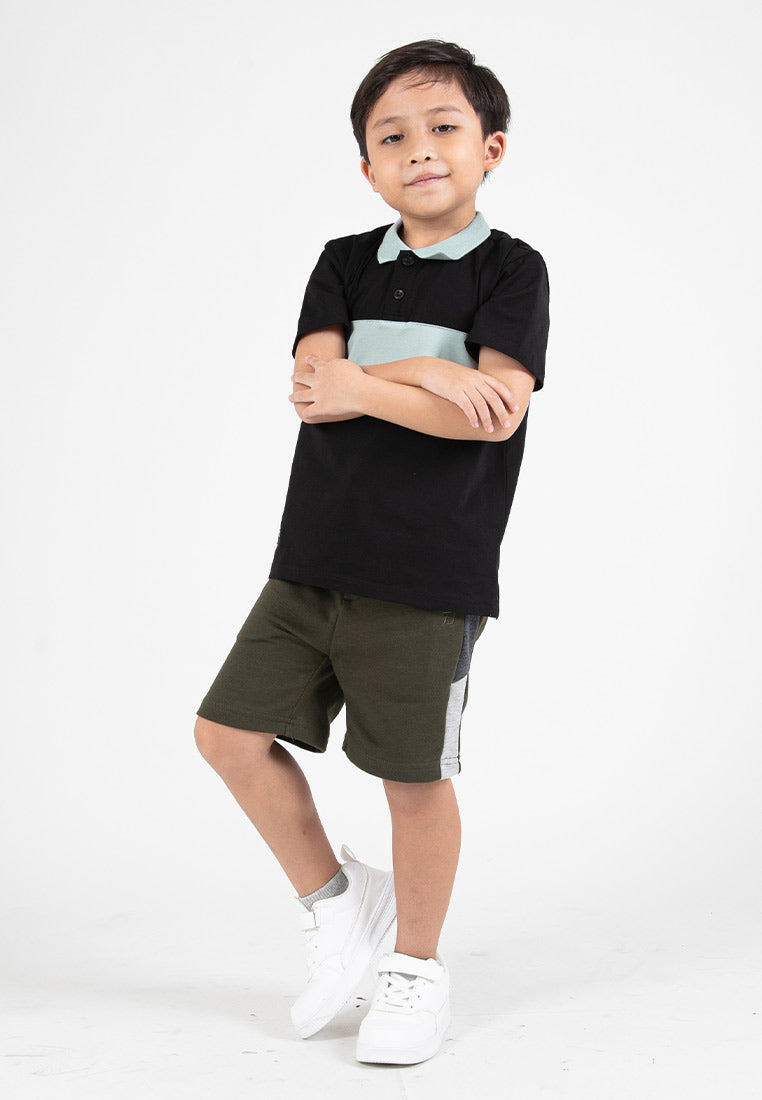 Forest Kids Premium Weight Cotton Stretchable Polo T Shirt Kids | T Shirt Baju Budak Lelaki - FK20259