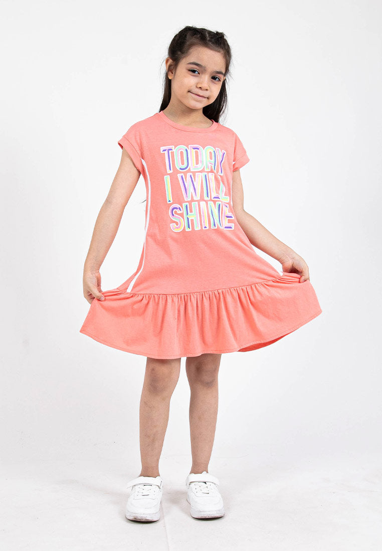 Forest Kids Girl 100% Cotton Single Jersey T-Shirt Girls Graphic Round Neck Dress | Baju Budak Perempuan - FK885045