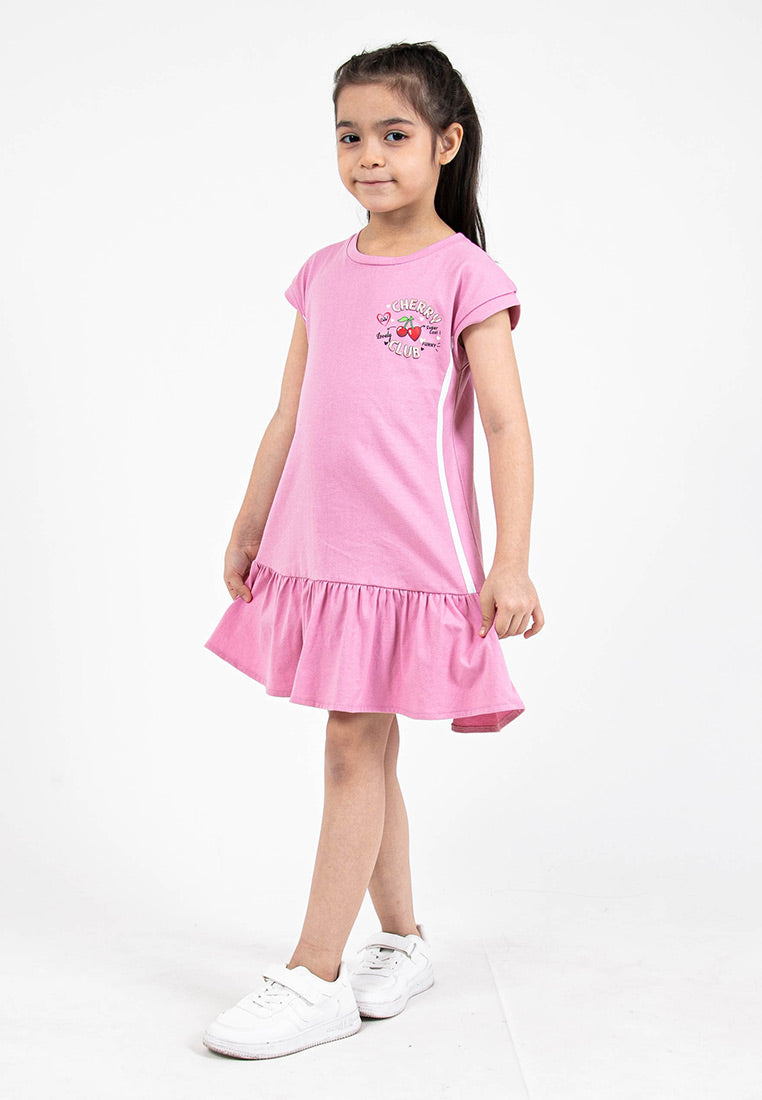 Forest Kids Girl 100% Cotton Single Jersey T-Shirt Girls Graphic Round Neck Dress | Baju Budak Perempuan - FK885046