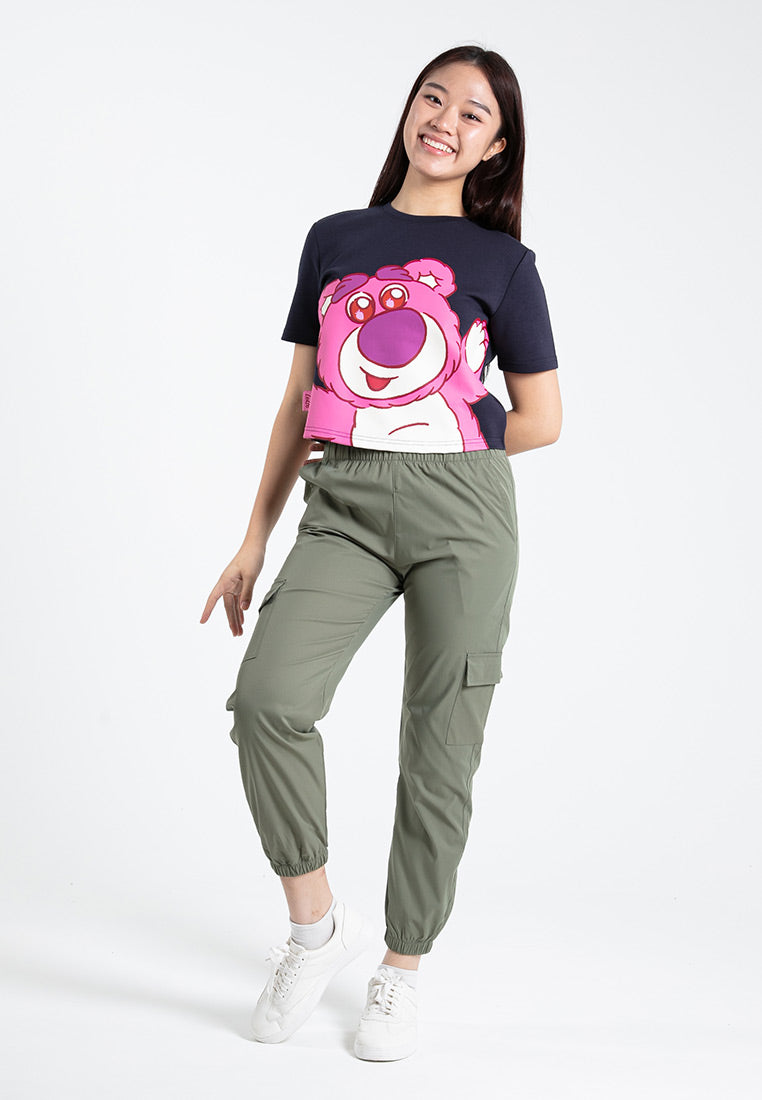 Forest x Disney Pixar Lotso Air-Cotton 260GSM Heavy Weight Oversized Short Sleeve Ladies Crop Top - FW820096