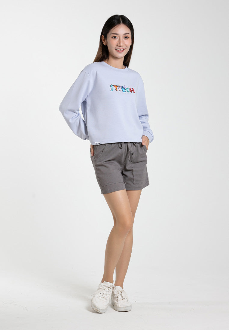 Forest x Disney Stitch Heavy Weight (260gsm) Oversized Long Sleeve Ladies Top - FW820108