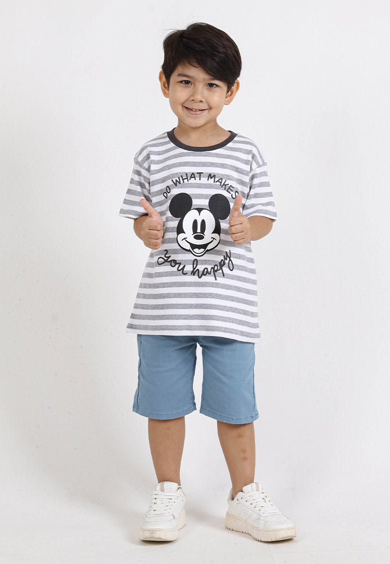 Forest X Disney Kids Unisex Cotton Interlock Stripe Short Sleeve Unisex Kids Tee | Baju T-shirt Budak - FWK20076