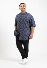 Forest Plus Size Cotton Woven Casual Full Print Men Shirt | Plus Size Baju Kemeja Lelaki Saiz Besar - PL621279