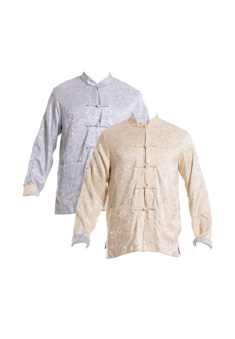 Alain Delon 2025 CNY Men Reversible Traditional PV Long Sleeve Shirt Tang Suit | Sam Fu | å”è£… - 15525002