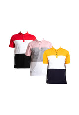 Forest  Stretchable Soft Cotton Colour Block Short Sleeve Cut & Sew Men Polo T Shirt | T Shirt Lelaki - 23816