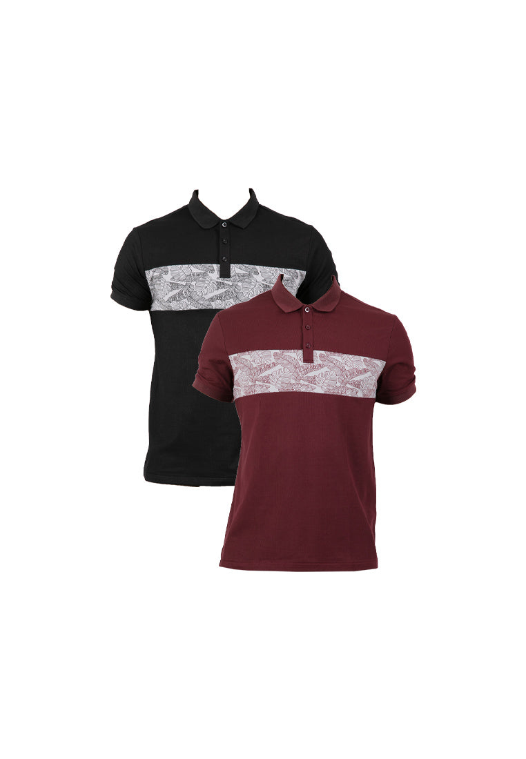 Forest Slim Fit Pattern Polo T Shirt Men Collar Tee | Baju T Shirt Lelaki - 23886