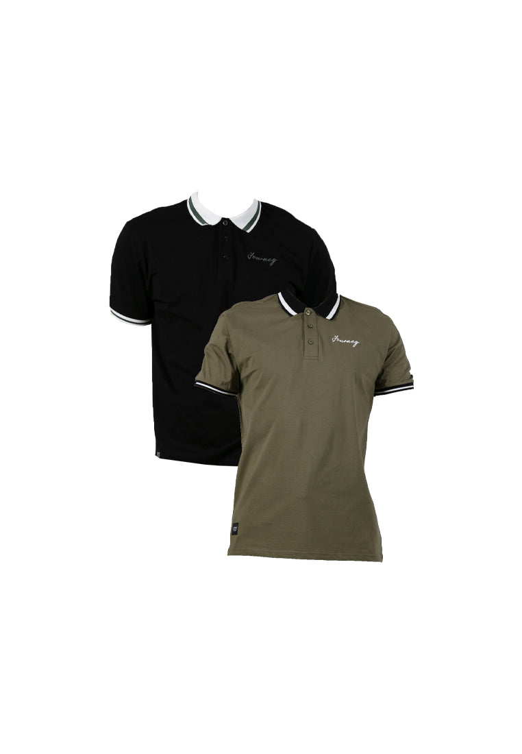 Forest Premium Weight Cotton Stretchable Polo T Shirt Men Slim Fit Collar Tee | Baju T Shirt Lelaki - 23889