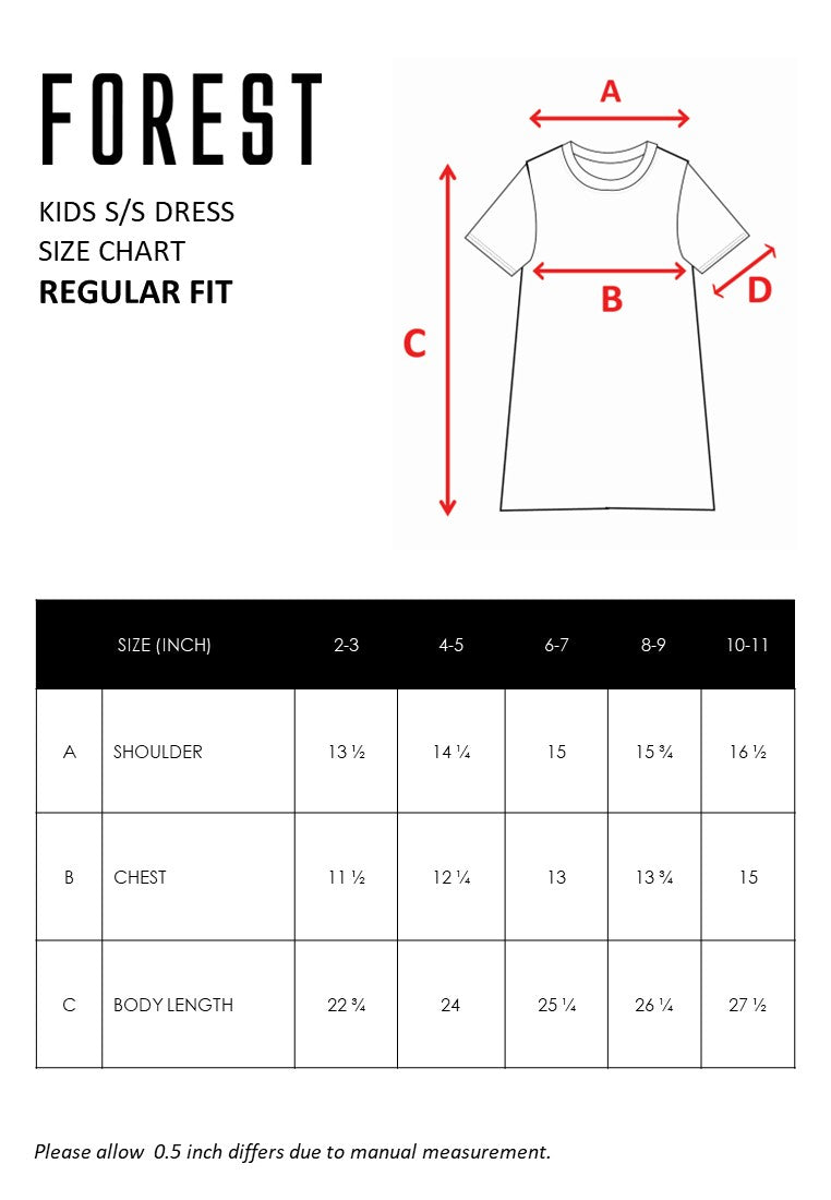 Forest Kids Girl 100% Cotton Single Jersey T-Shirt Girls Graphic Round Neck Dress | Baju Budak Perempuan - FK885045