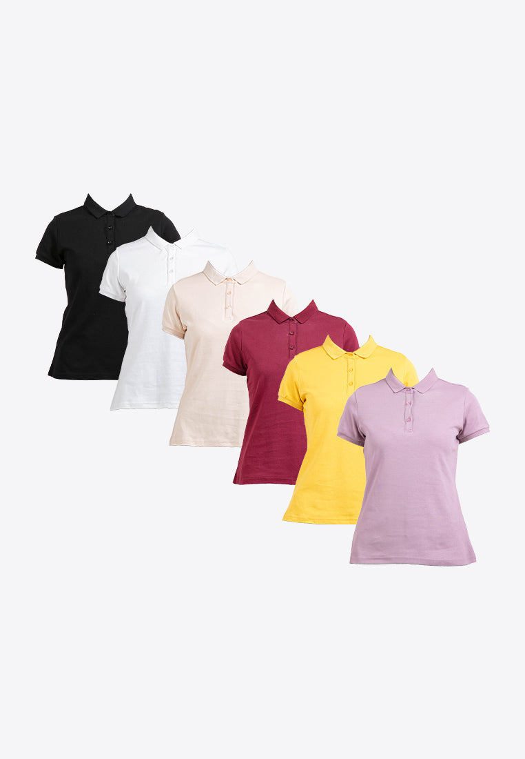 Forest Ladies Premium Weight Cotton 220gsm Interlock Knitted Polo Tee | Baju Tee Shirt Perempuan- 822238