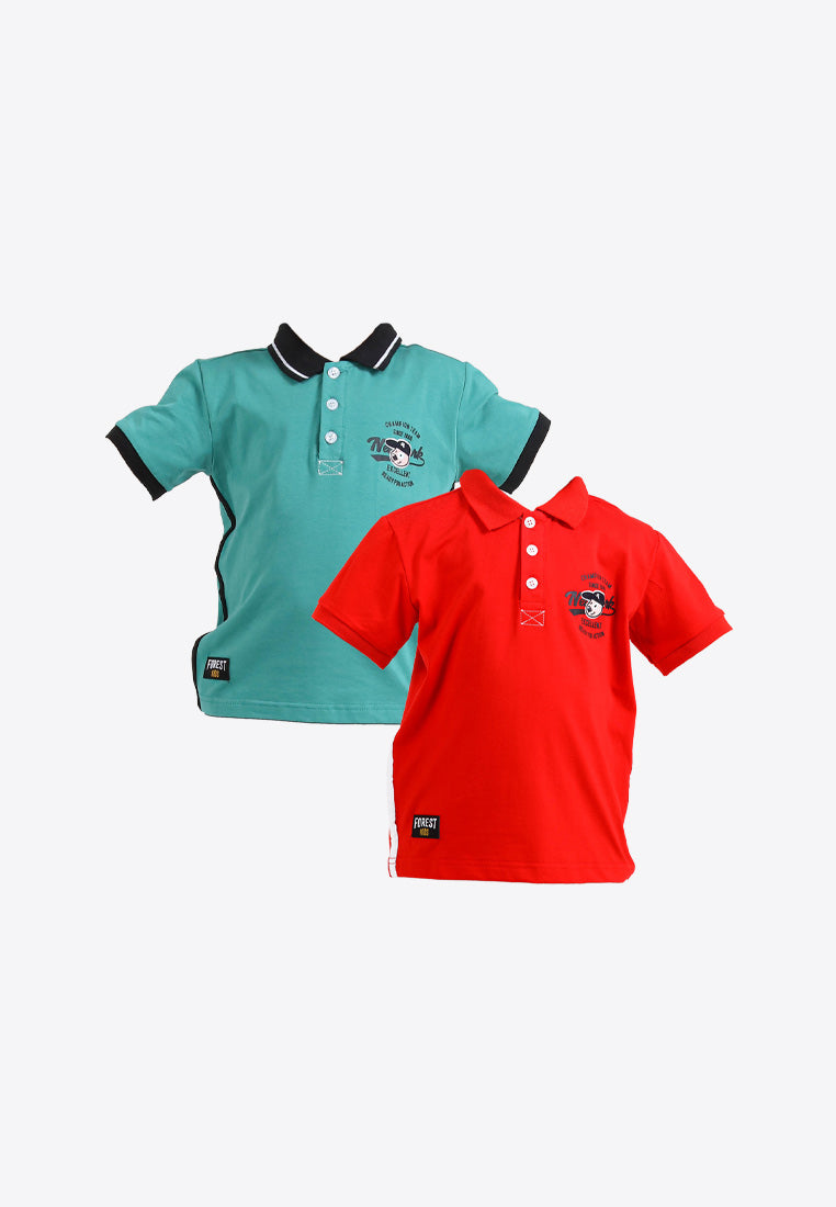 Forest Kids Stretchable Polo T Shirt Boy Kids Collar Tee | Baju Polo T Shirt Budak Lelaki - FK20124