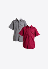 Forest Kids Boy Woven Short Sleeve Shirt | Baju Kemeja Budak Lelaki - FK20190