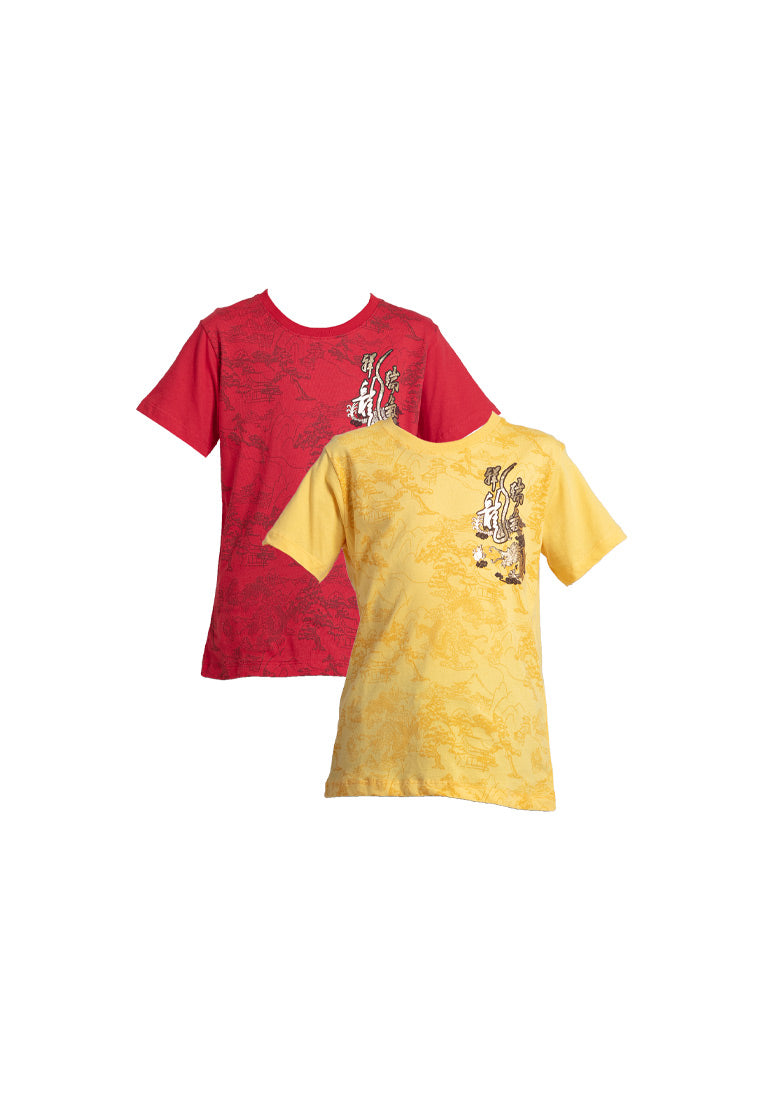 Forest CNY Round Neck Printed Men /Ladies/ Kids Tee | CNY 2024 Dragon Family T-Shirt - 23899 / 822384 / FK20248