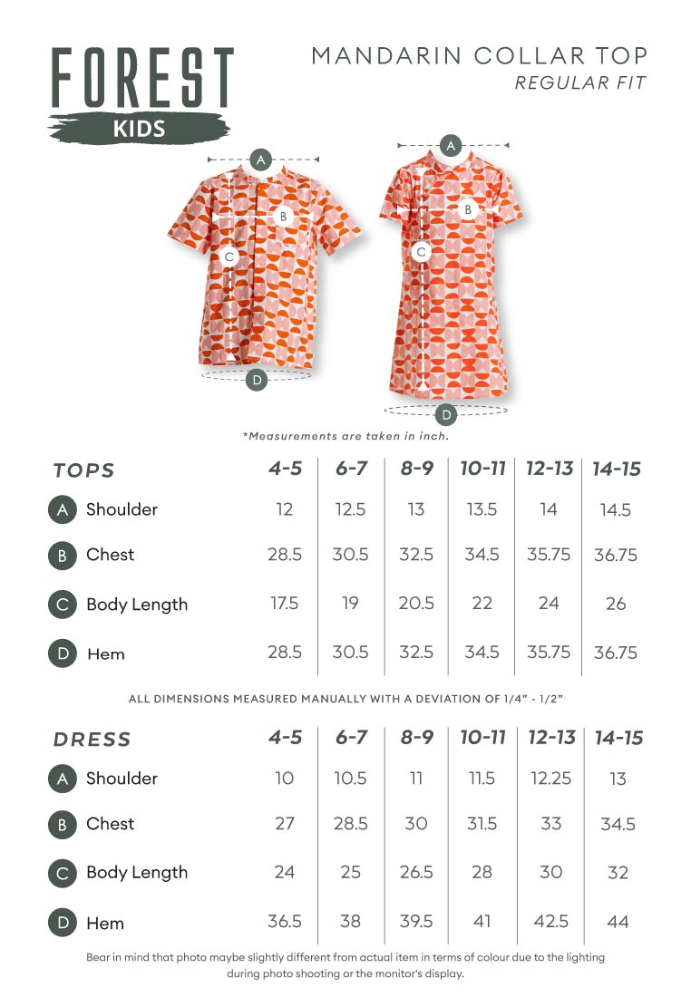 Forest Mandarin Collar Printed Kids Cheongsam Top CNY 2025 Family Wear - FK20278