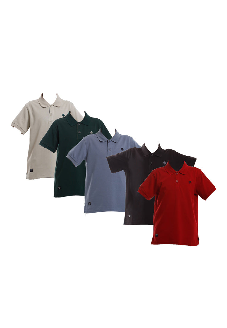 Forest Baju T Shirt Budak Lelaki | Kids Soft-Touch Silky Cotton Polo Tee - FK20324
