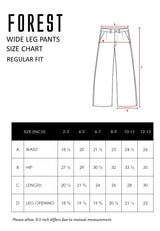Forest Kids Girl Elastic Waist Plain Pleated Wide Leg Pants | Seluar Budak Perempuan Palazzo - FK810011