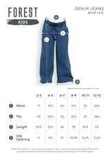 Forest Kids Girls Stretchable Denim Jeans Elastic Waisted Wide Leg Pants | Seluar Panjang Budak Perempuan - FK810021