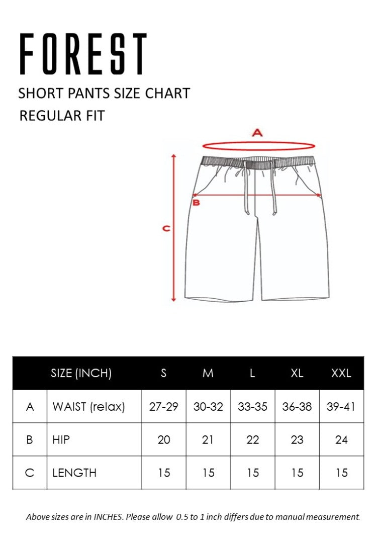 Forest 100% Cotton Twill Short Pants Men Woven Casual Shorts | Seluar Pendek Lelaki - 65804