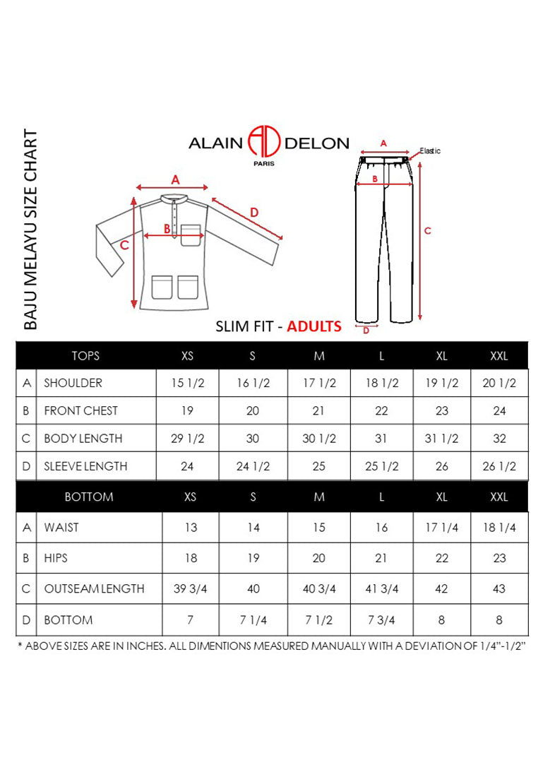 Alain Delon Slim Fit Baju Melayu Ayah Anak Sedondon set - 19024005 / 19024505 (A)