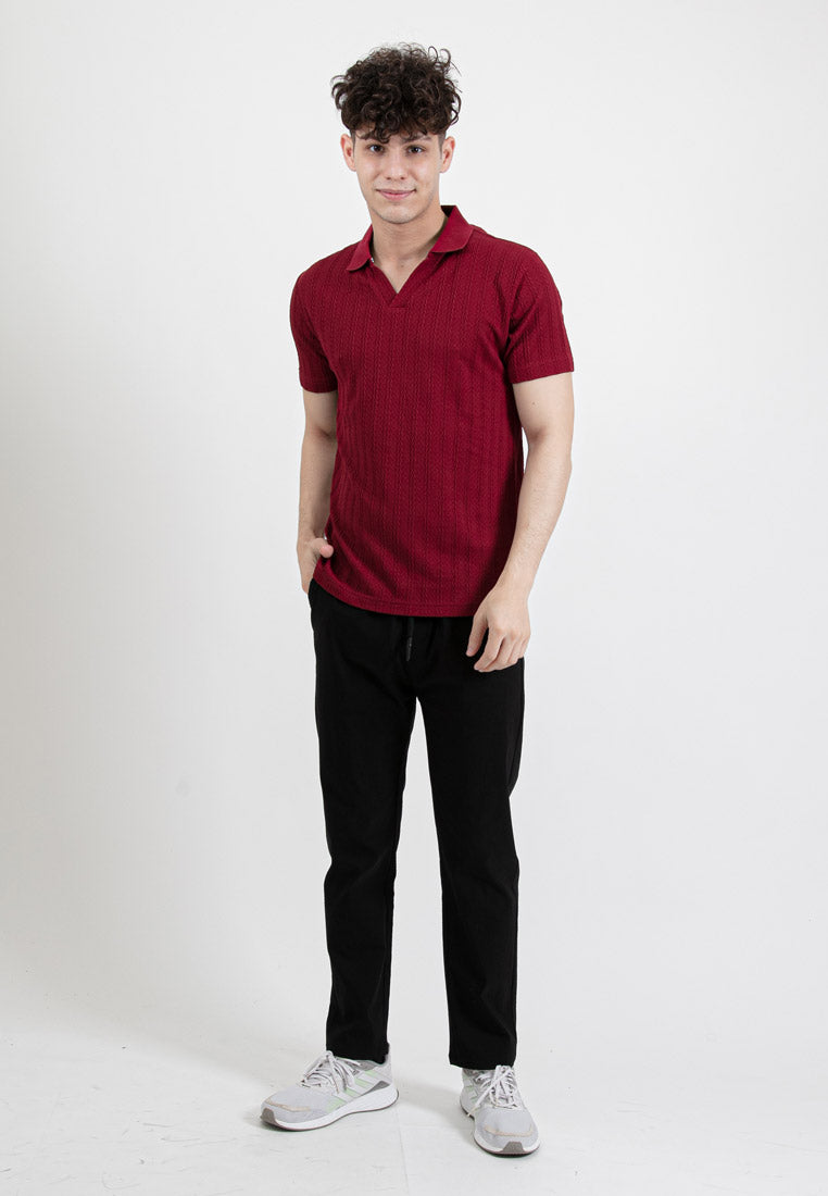 Forest Fancy Knitted V-Polo T Shirt Men Knitwear | Baju Lelaki Knitwear - 621384