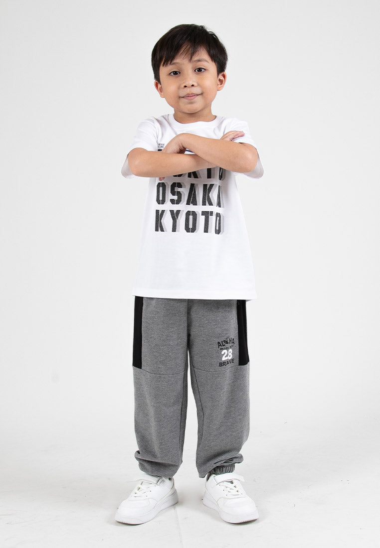 Forest Kids Boys Poly Cotton Round Neck Graphic T-Shirt | Baju T-Shirt Budak Lelaki - FK20222