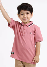 Forest Kids Premium Weight Cotton Stretchable Polo T Shirt Collar Tee | Baju T Shirt Budak Lelaki - FK20112