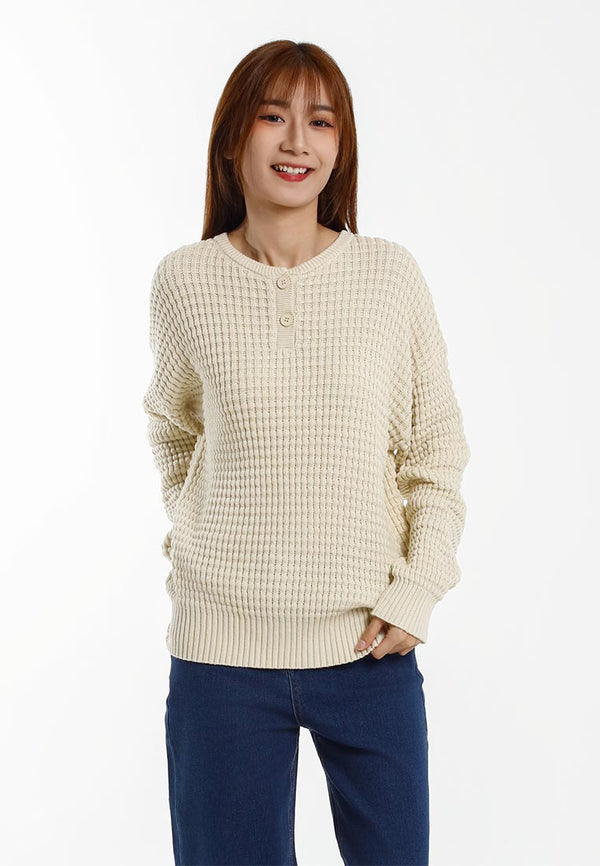 Forest Ladies Openwork Knit Top Women Knitted Sweater | Baju Lengan Panjang Perempuan - 822517