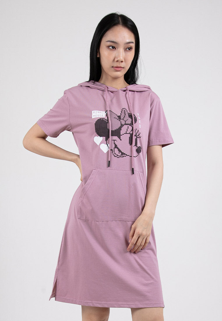 Forest x Disney Mickey Velvet Texture Hoodie Short Sleeve Ladies / Girl Dress - FW885014 / FWK885014