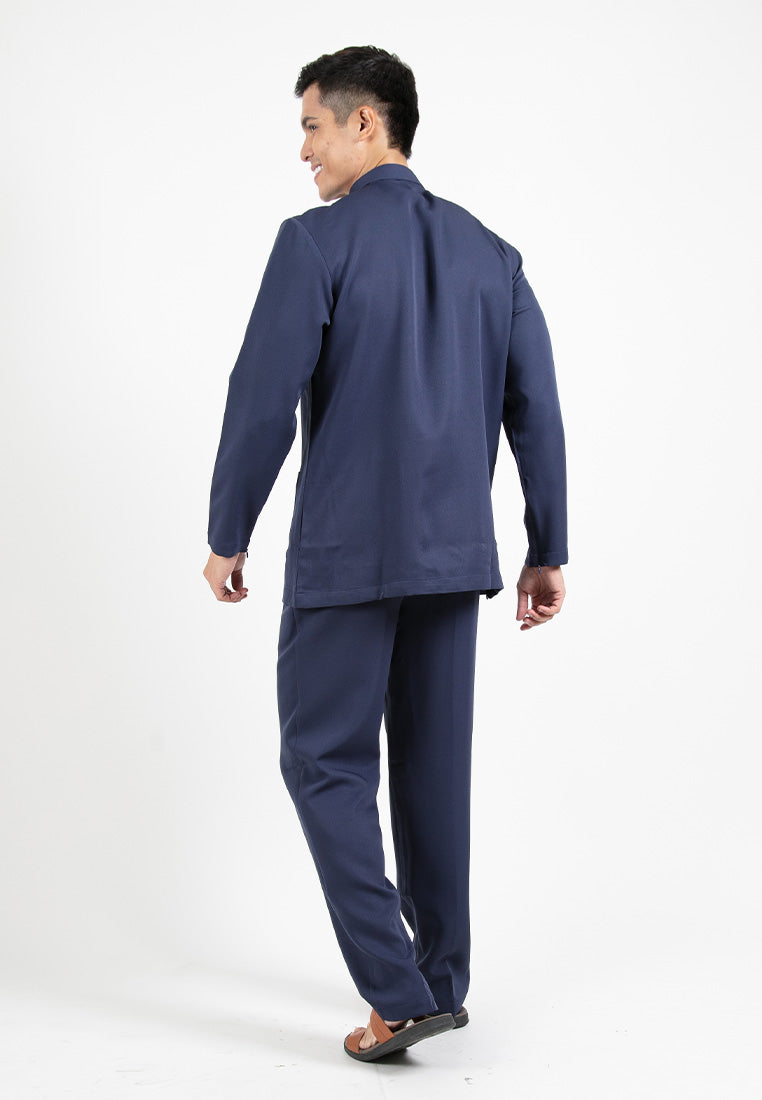 Forest x Hatta Dolmat Baju Melayu Cekak Musang Regular Fit  - BM23766 -33Navy