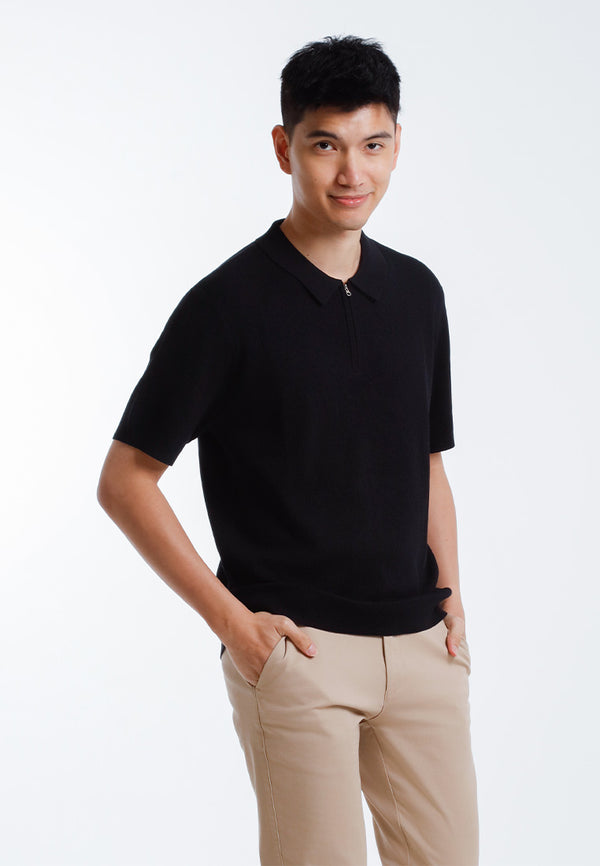 Alain Delon Tshirt Lelaki Lengan Pendek | Alain Delon Knits Polo Shirt Short Sleeve - 16025007