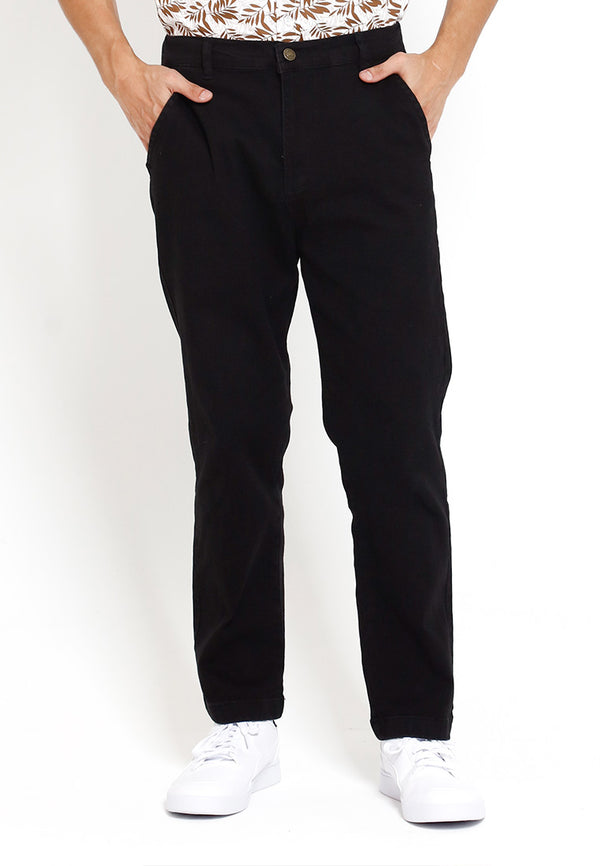 Forest Stretchable Denim Regular Fit Half Elastic Waist Long Pants Men | Seluar Lelaki Panjang - 610224