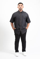 Forest Plus Size Cotton Woven Casual Plain Men Shirt | Plus Size Baju Kemeja Lelaki Saiz Besar - PL621354