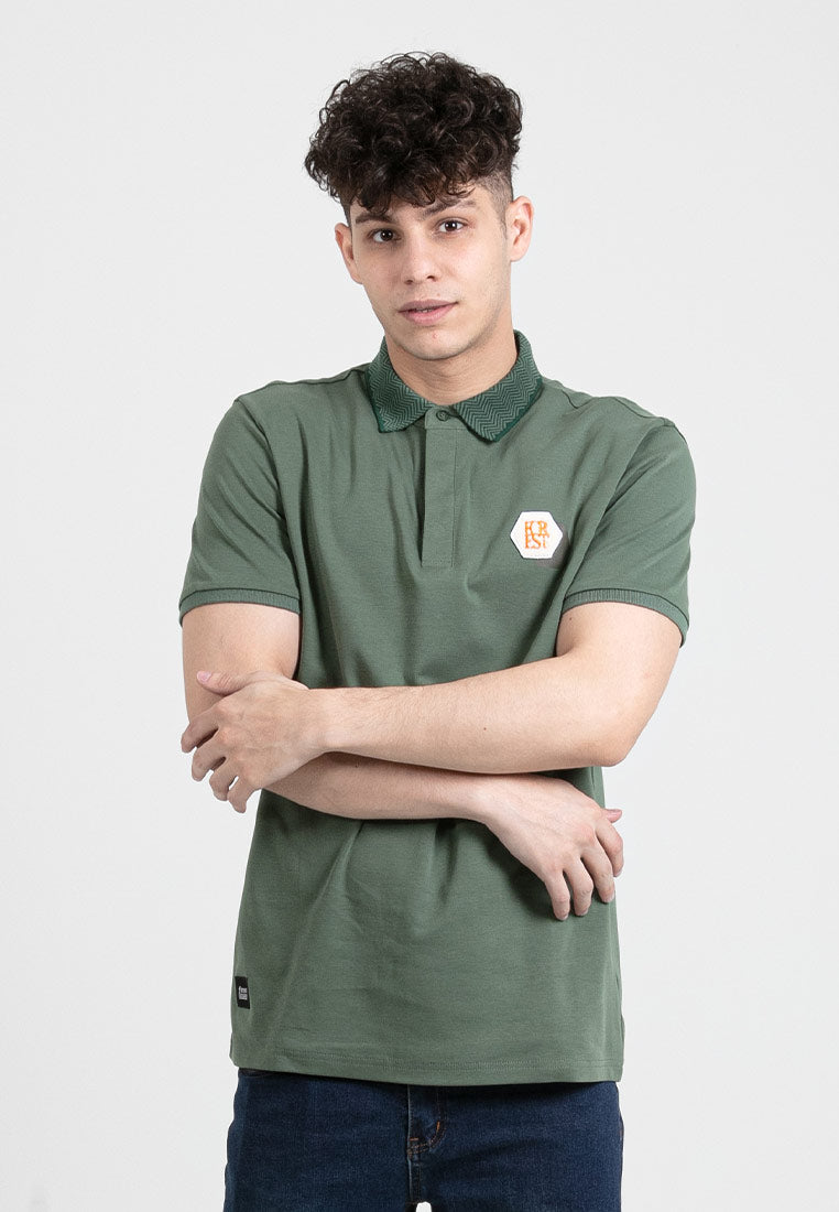 Forest Premium Weight Cotton Polo Tee 220gsm Interlock Knitted Polo T Shirt | Baju T Shirt Lelaki - 23905