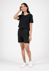 Forest Ladies Casual Polyester Elastic Waist Women Casual Shorts | Seluar Pendek Perempuan - 870145