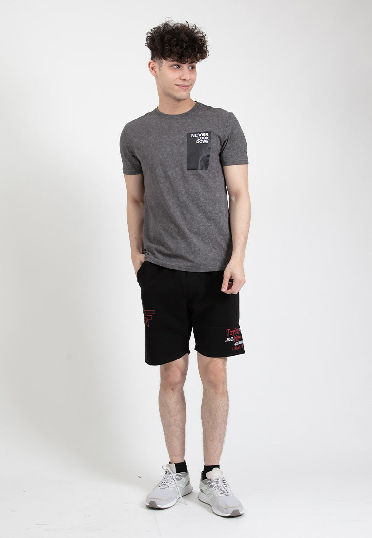 Forest Pigment Dye Tee Crew Neck Short Sleeve T Shirt Men | Regular cut Tee Shirt Men - 621376