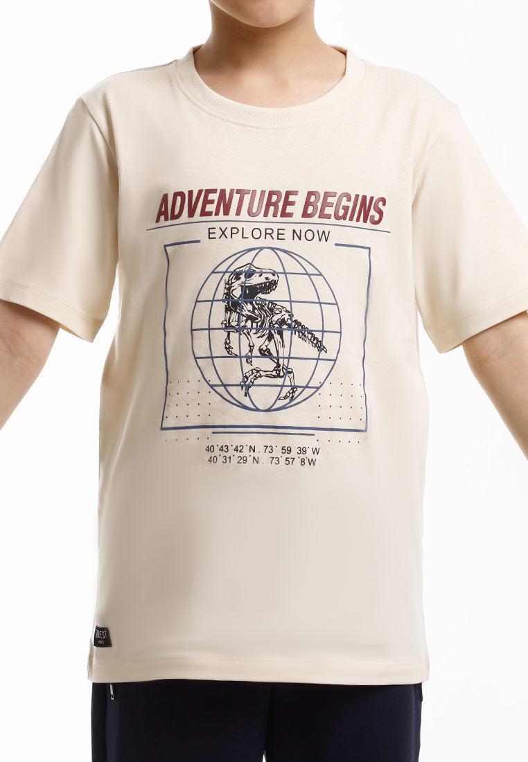 Forest Baju T Shirt Budak Lelaki | Forest Kids Regular Fit Graphic Tee Crew Neck Short Sleeves - FK20335