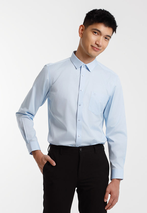 Alain Delon Kemeja Lelaki | Alain Delon Modern Fit 80/2 CVC Long Sleeve Shirt - 15025006