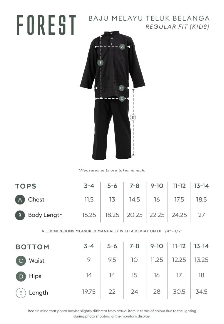 Forest x Hatta Dolmat Baju Melayu Budak Cekak Musang Regular Fit - FK23766BM -45DkOlive