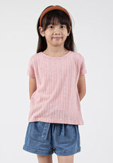 Forest Kids Girl Round Neck Short Sleeve Knit Top | Baju Budak Perempuan - FK820075