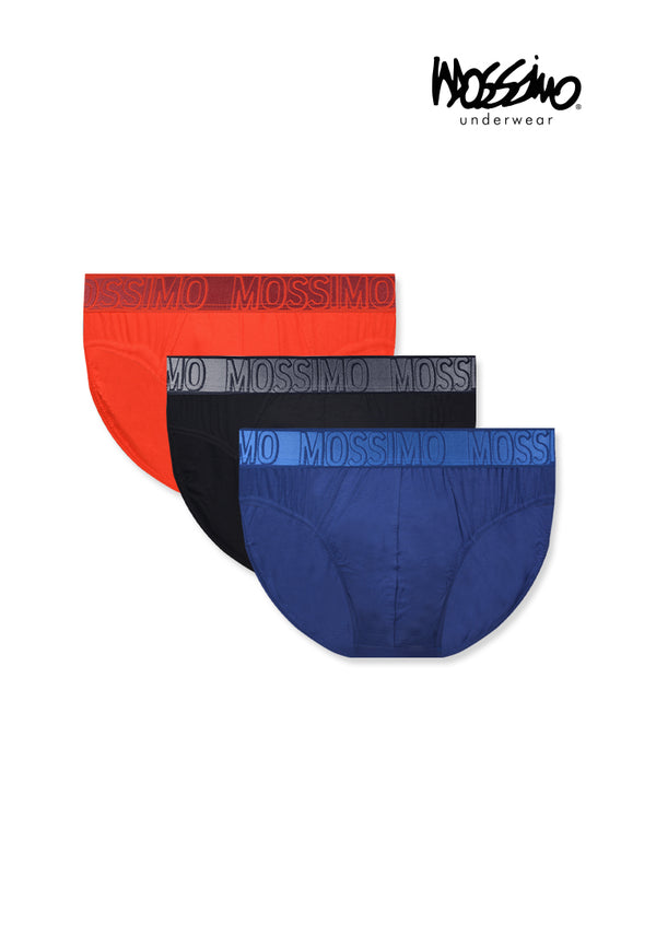 (3 Pcs) Mossimo Mens Micro Modal Spandex Mini Brief Underwear Assorted Colours - MUB1046M