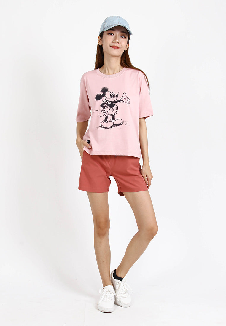 Forest x Disney Mickey Airism Cotton Boxy-Cut Ladies Family T Shirt | T shirt Perempuan - FW820072