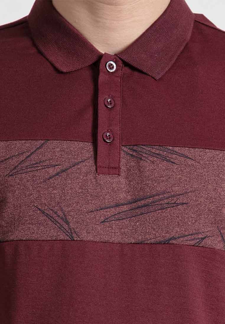 Forest Slim Fit Pattern Collar T Shirt Men Polo Tee | Baju T Shirt Lelaki - 23698